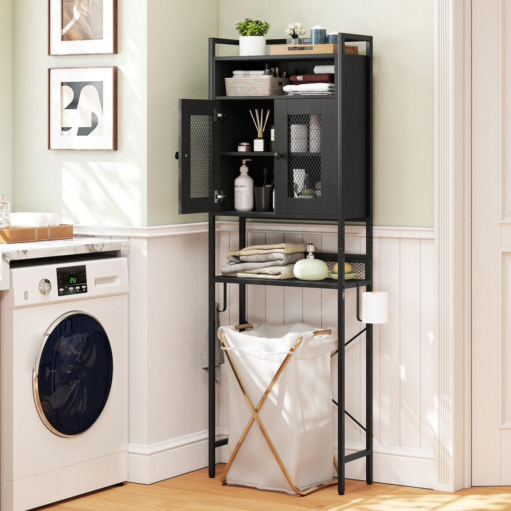 Over-The-Toilet Storage Cabinet with Heavy-Duty Metal Frame 2-door