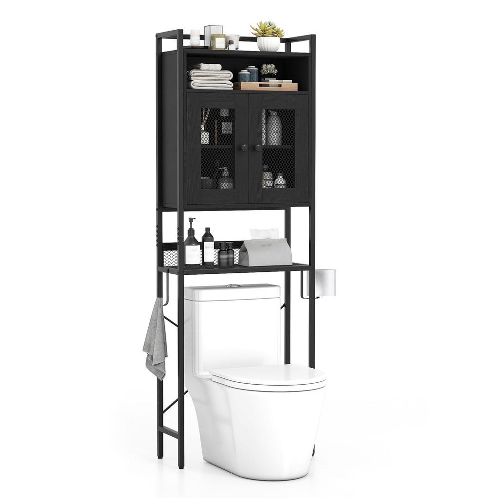 Over-The-Toilet Storage Cabinet with Heavy-Duty Metal Frame 2-door
