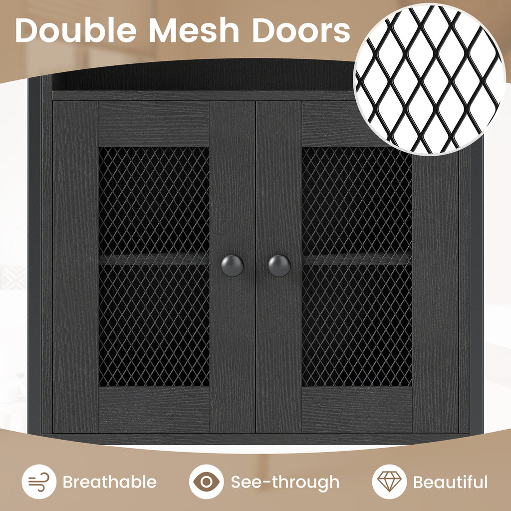 Over-The-Toilet Storage Cabinet with Heavy-Duty Metal Frame 2-door