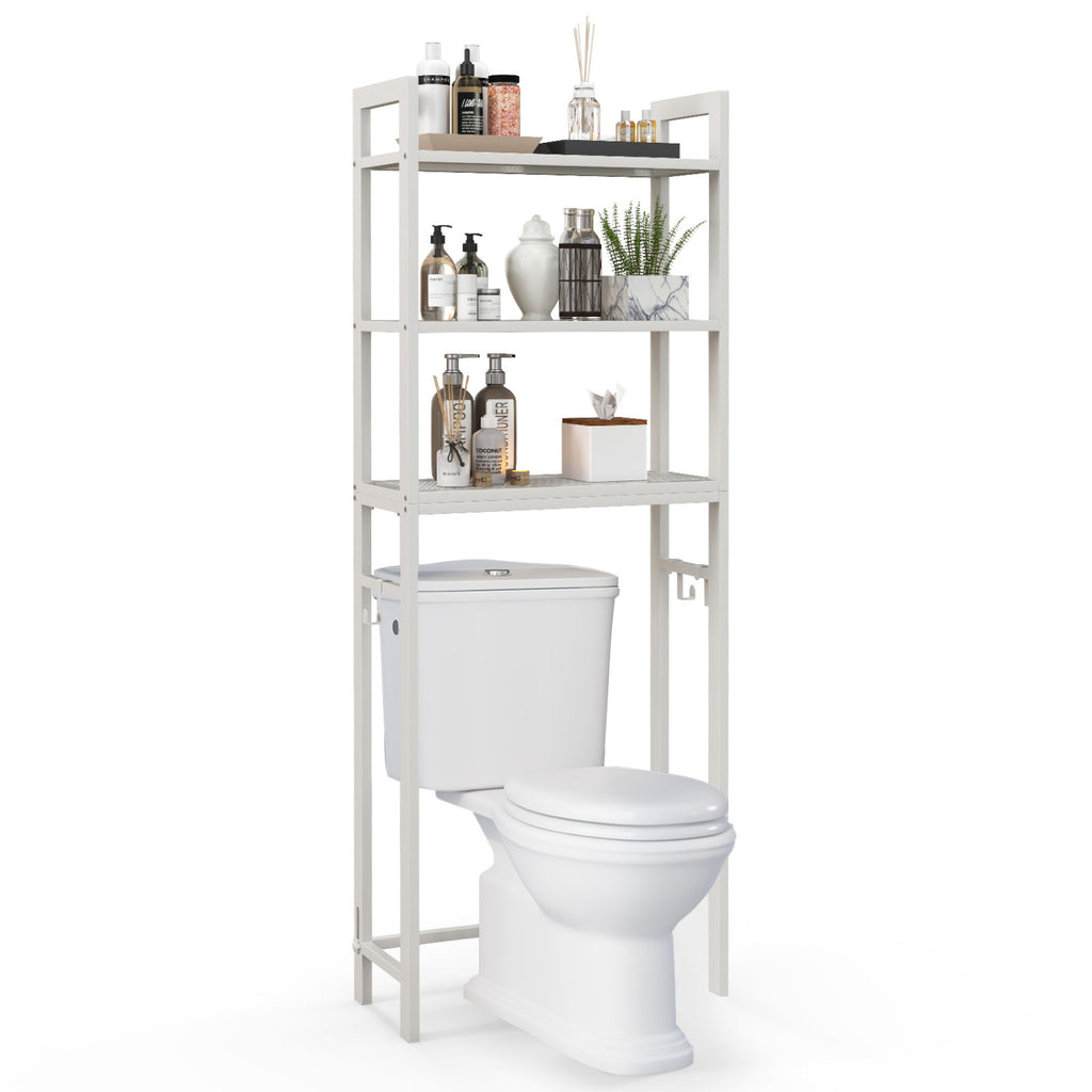 Over-The-Toilet Storage Shelf Organizer - 67-Inch, White