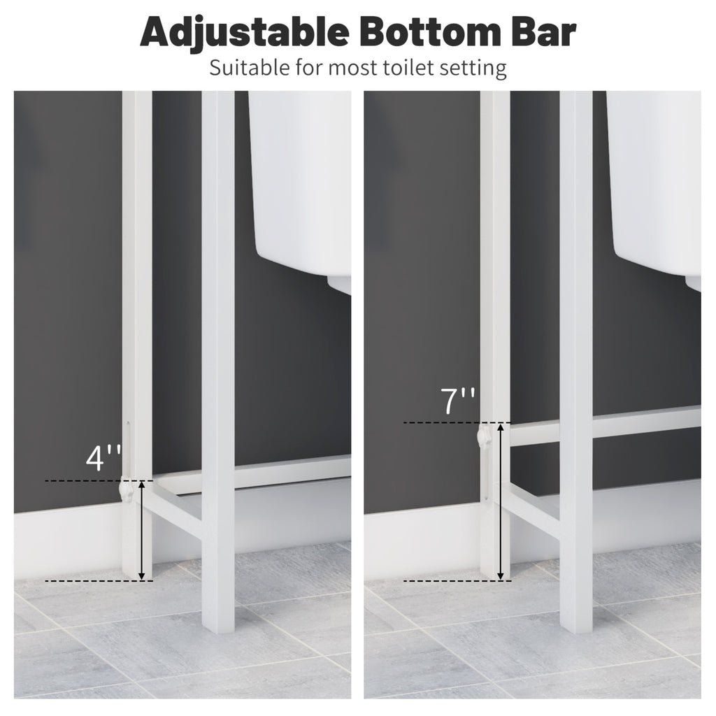 Over-The-Toilet Storage Shelf Organizer - 67-Inch, White