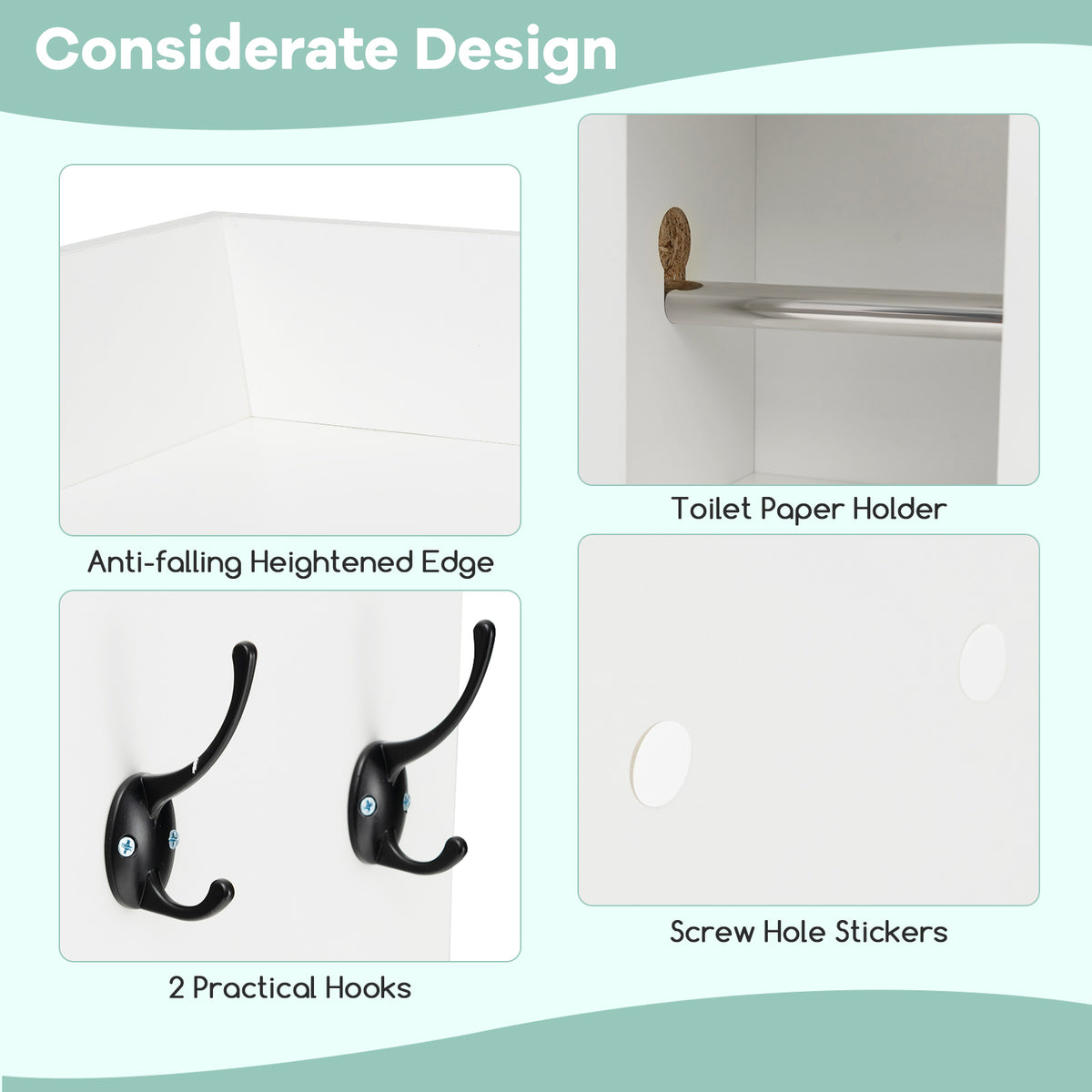 Over The Toilet Storage Cabinet with Sliding Barn Door and Adjustable