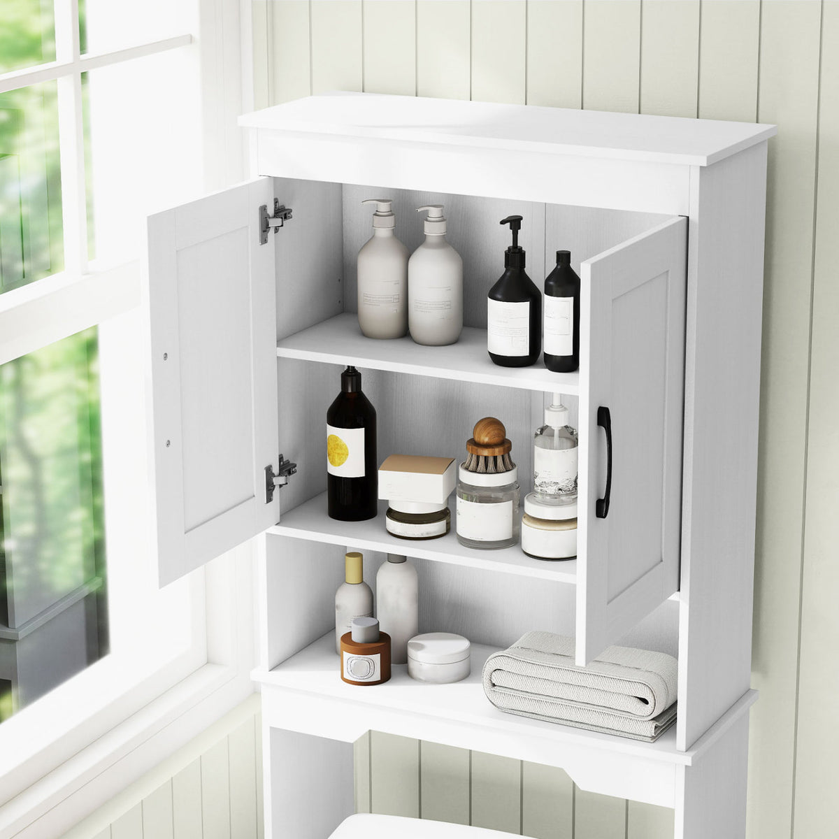 Over-the-Toilet Storage Cabinet with Adjustable Shelf