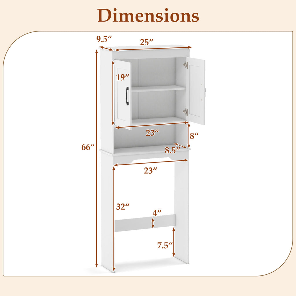 Over-the-Toilet Storage Cabinet with Adjustable Shelf