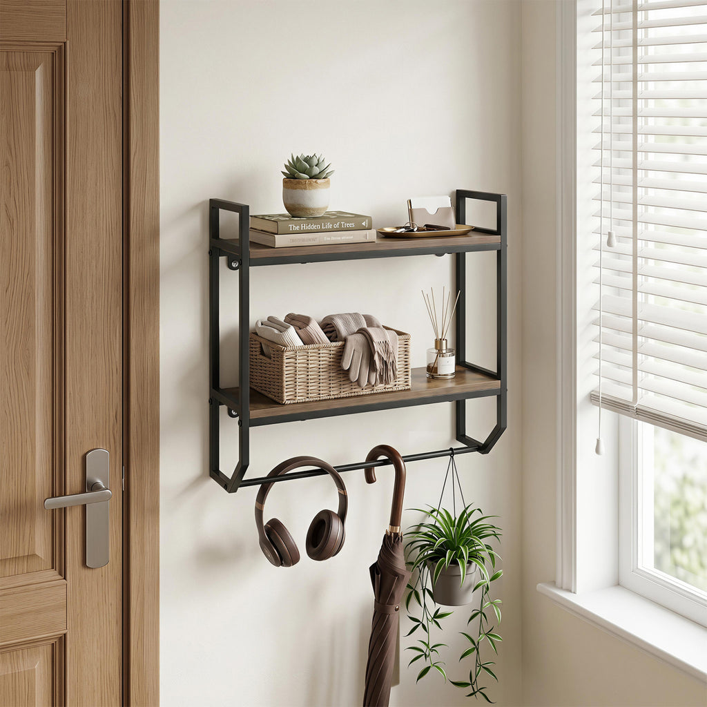 Over the Toilet Shelf Wall Mounted for Bathroom with Metal Frame