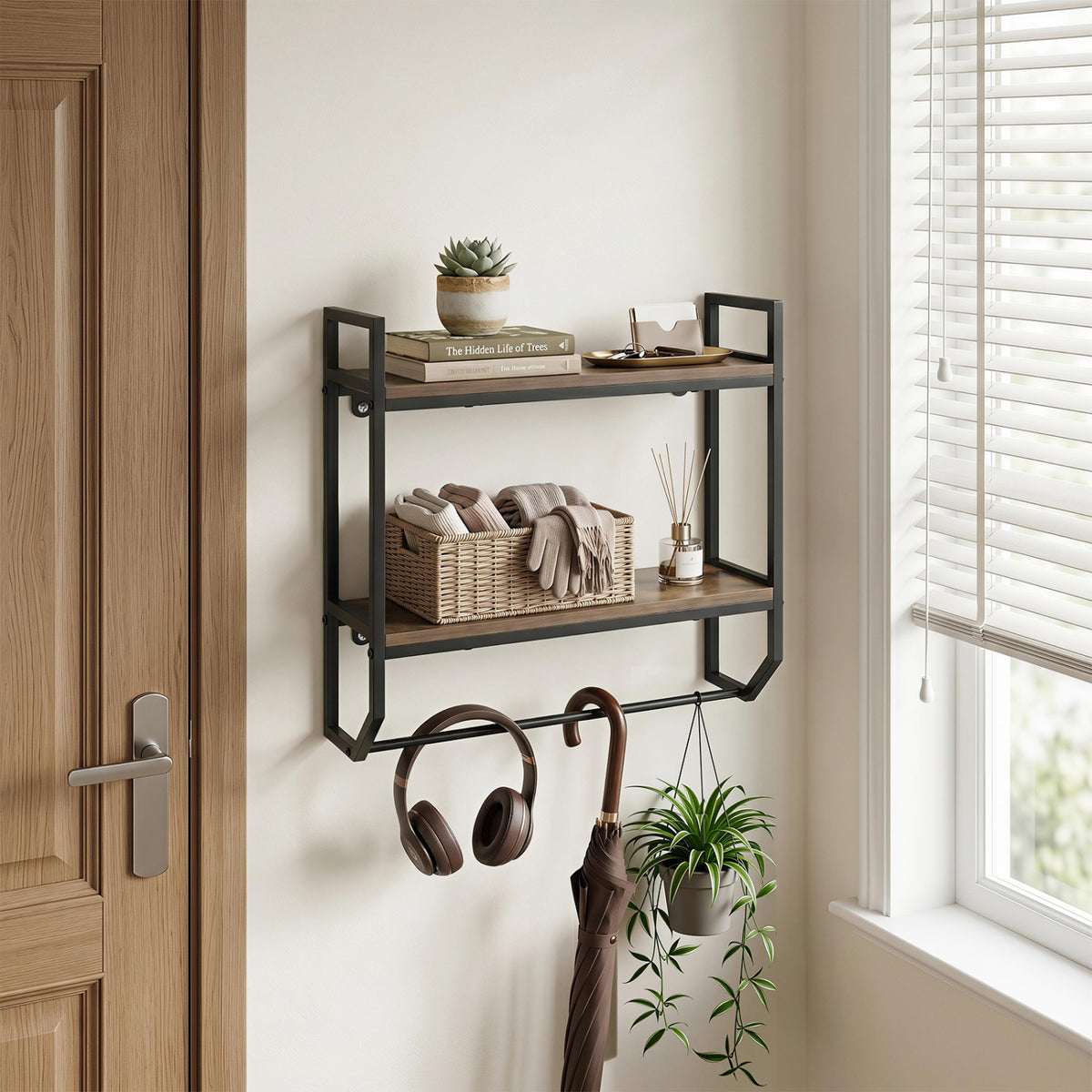 Over the Toilet Shelf Wall Mounted for Bathroom with Metal Frame