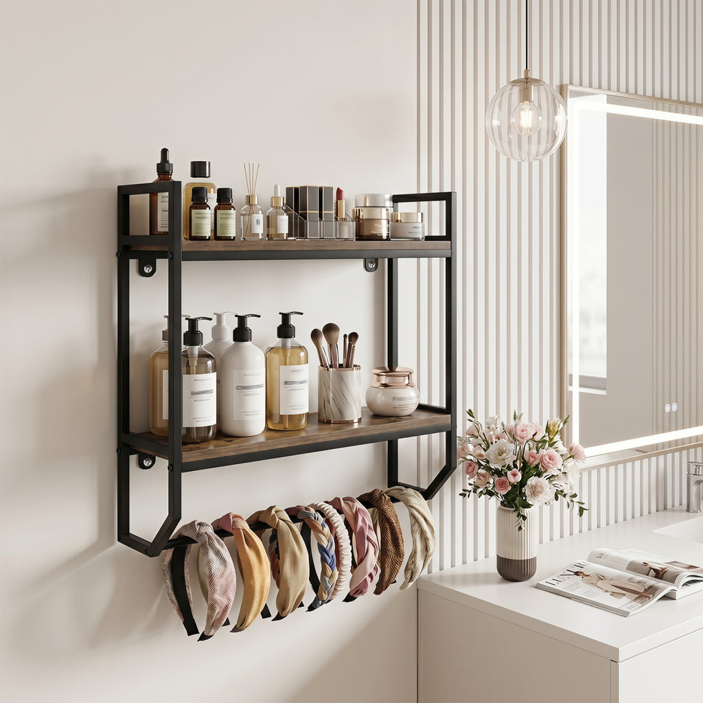 Over the Toilet Shelf Wall Mounted for Bathroom with Metal Frame