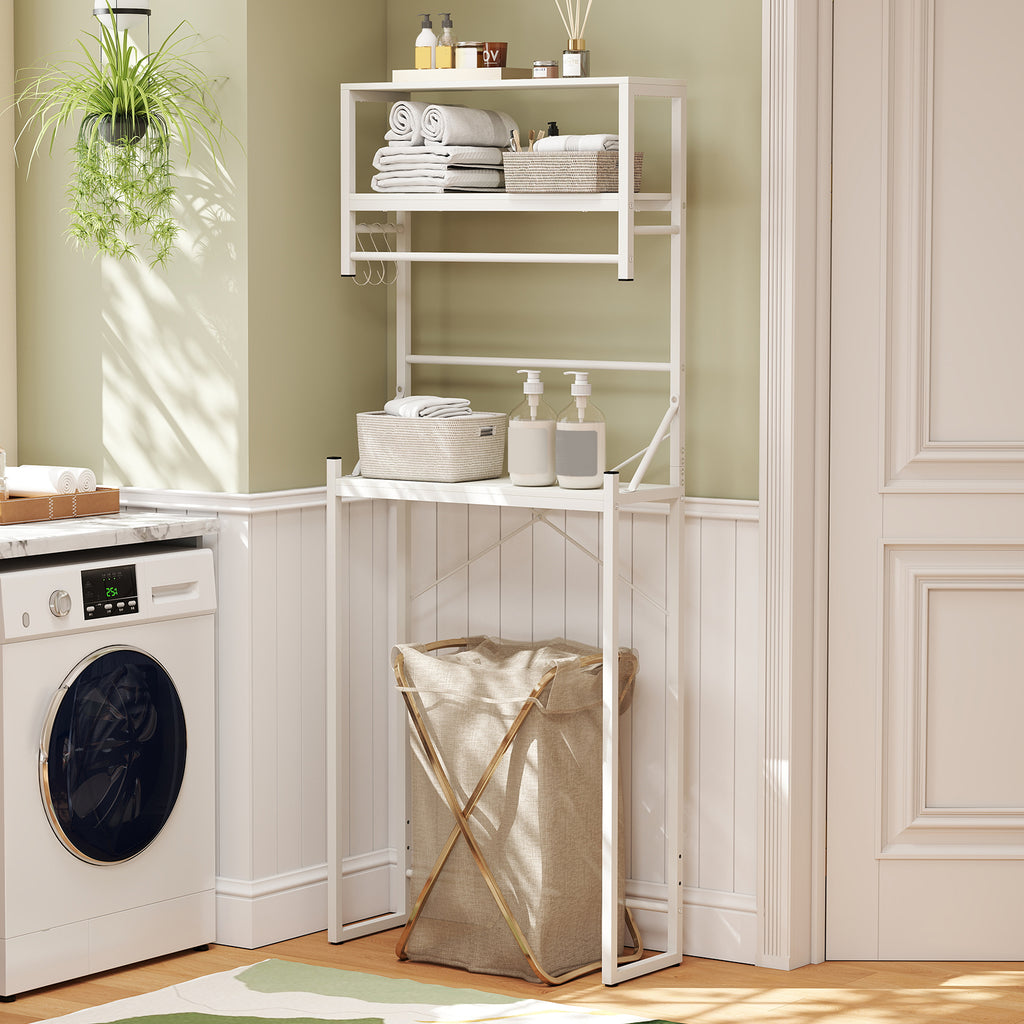 Over the Toilet Storage Rack 3-Tier Bathroom Organizer with Towel