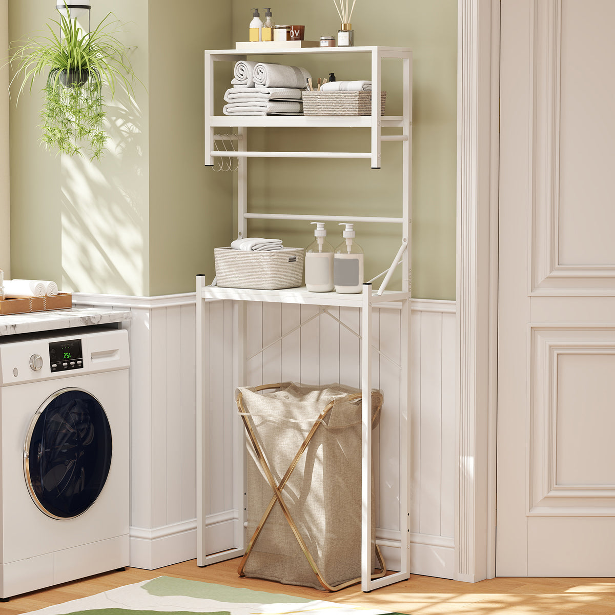 Over the Toilet Storage Rack 3-Tier Bathroom Organizer with Towel