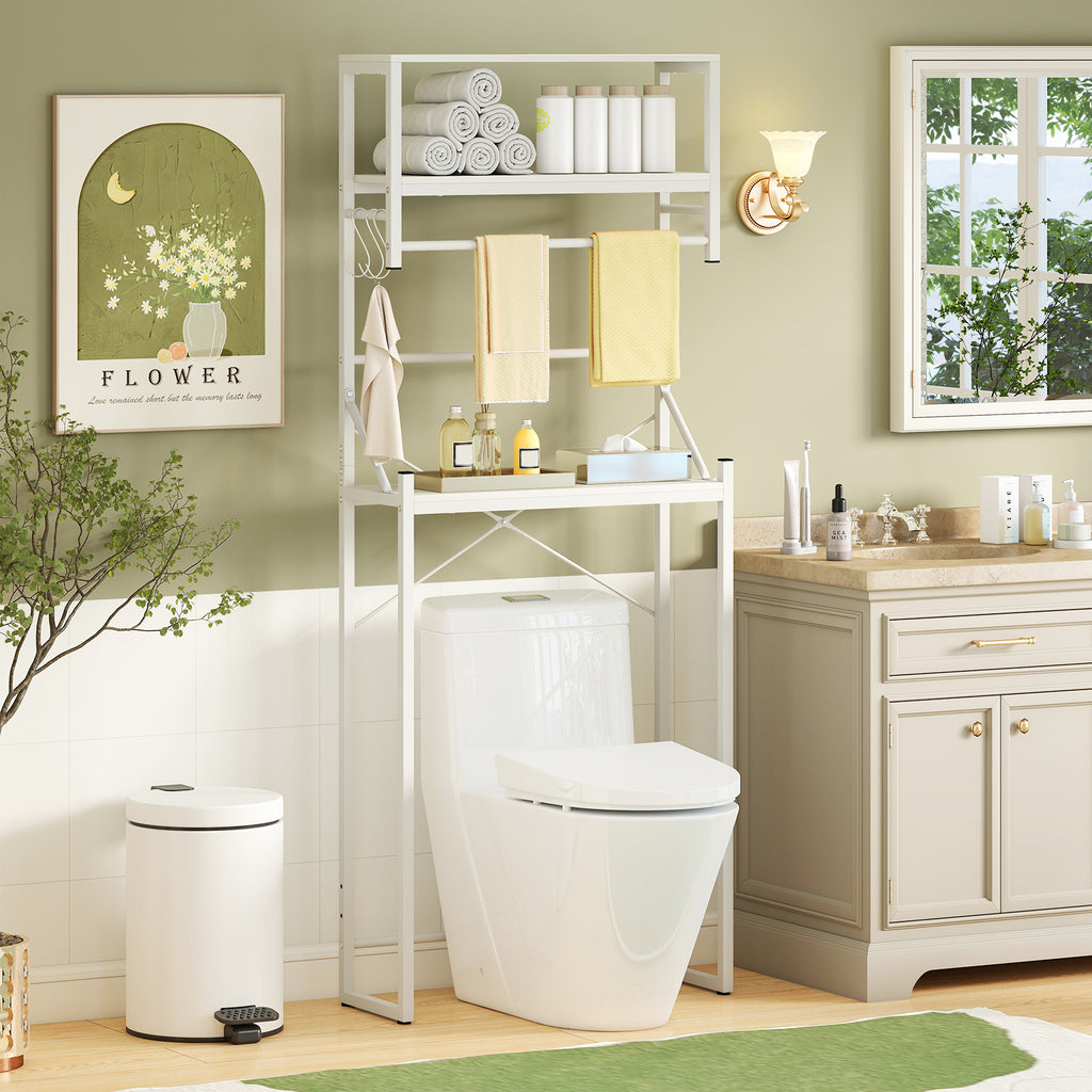 Over the Toilet Storage Rack 3-Tier Bathroom Organizer with Towel