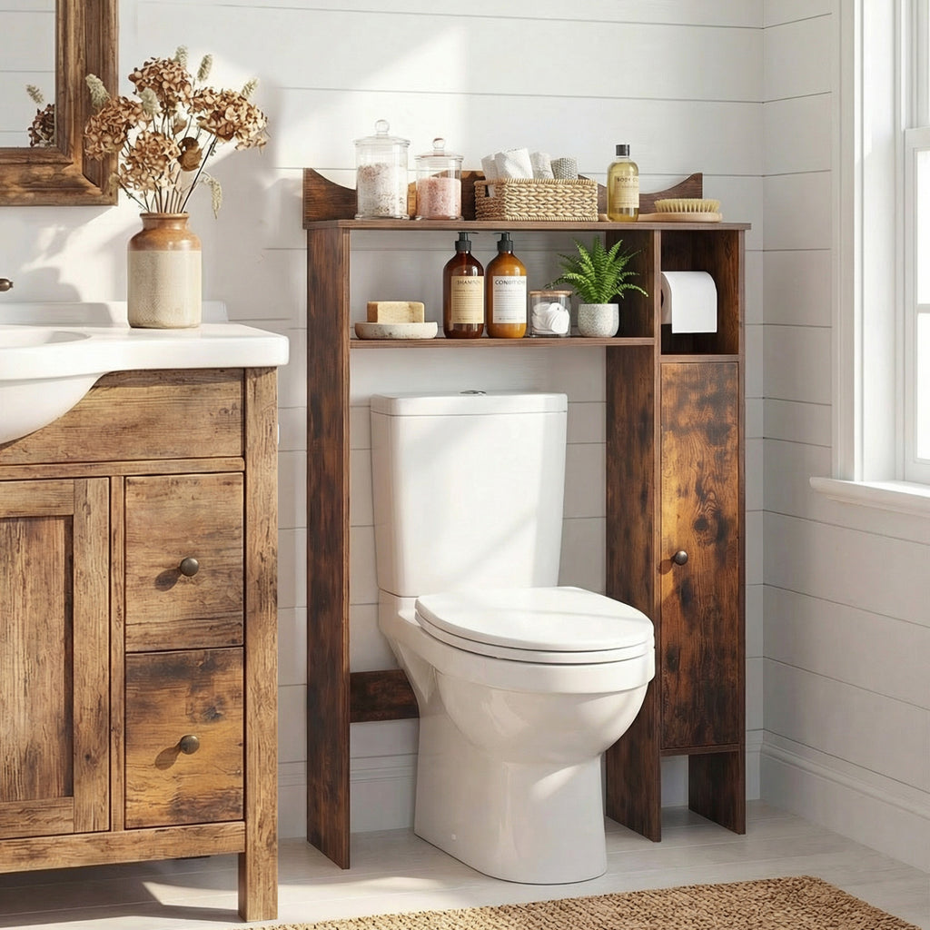 Over the Toilet Storage Cabinet with Paper Holder - Gray