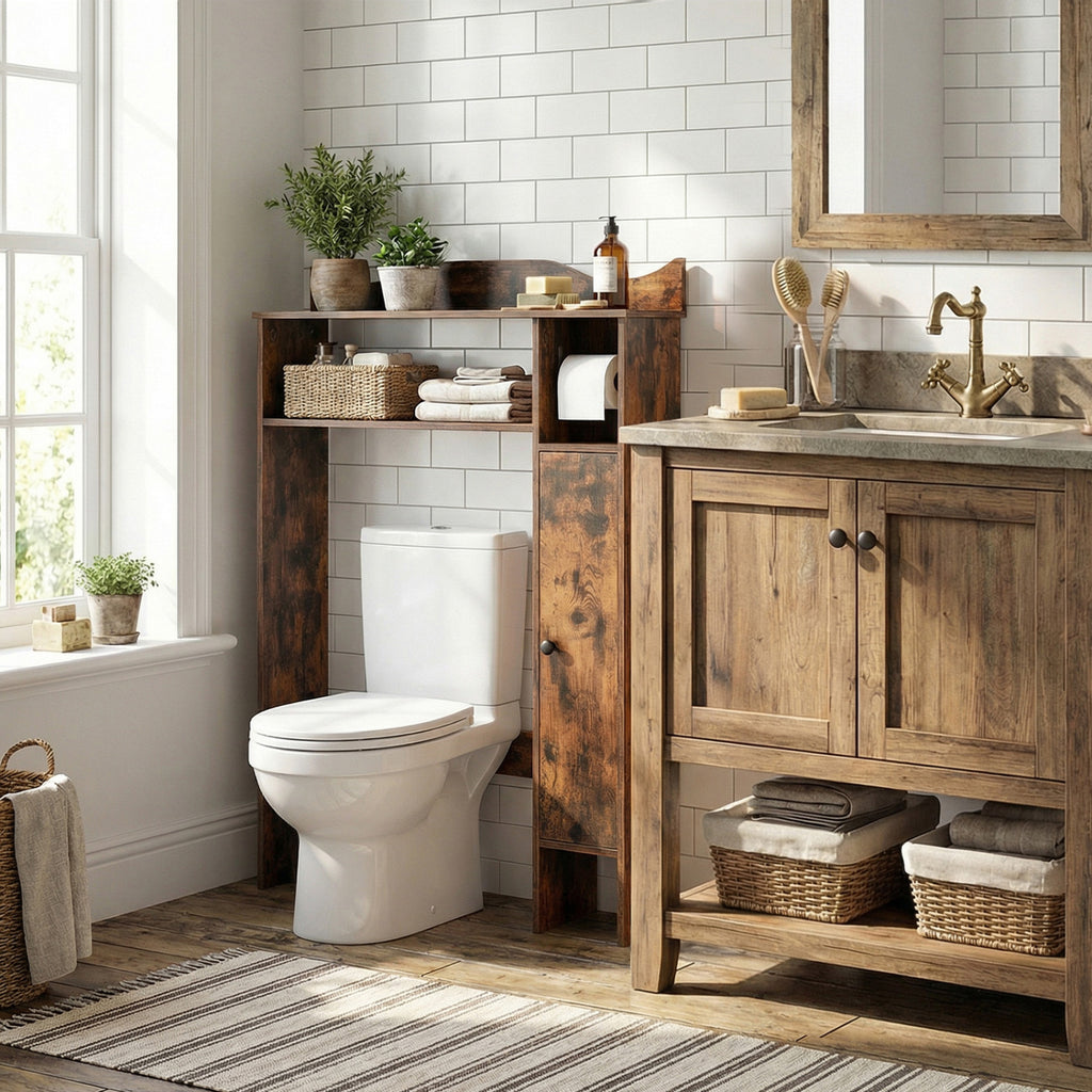 Over the Toilet Storage Cabinet with Paper Holder