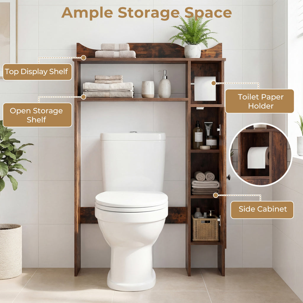 Over the Toilet Storage Cabinet with Paper Holder