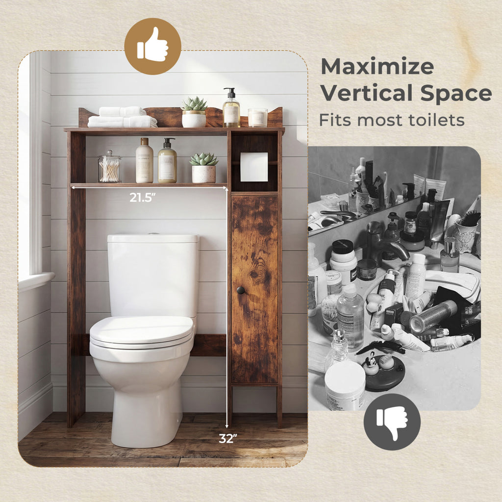Over the Toilet Storage Cabinet with Paper Holder