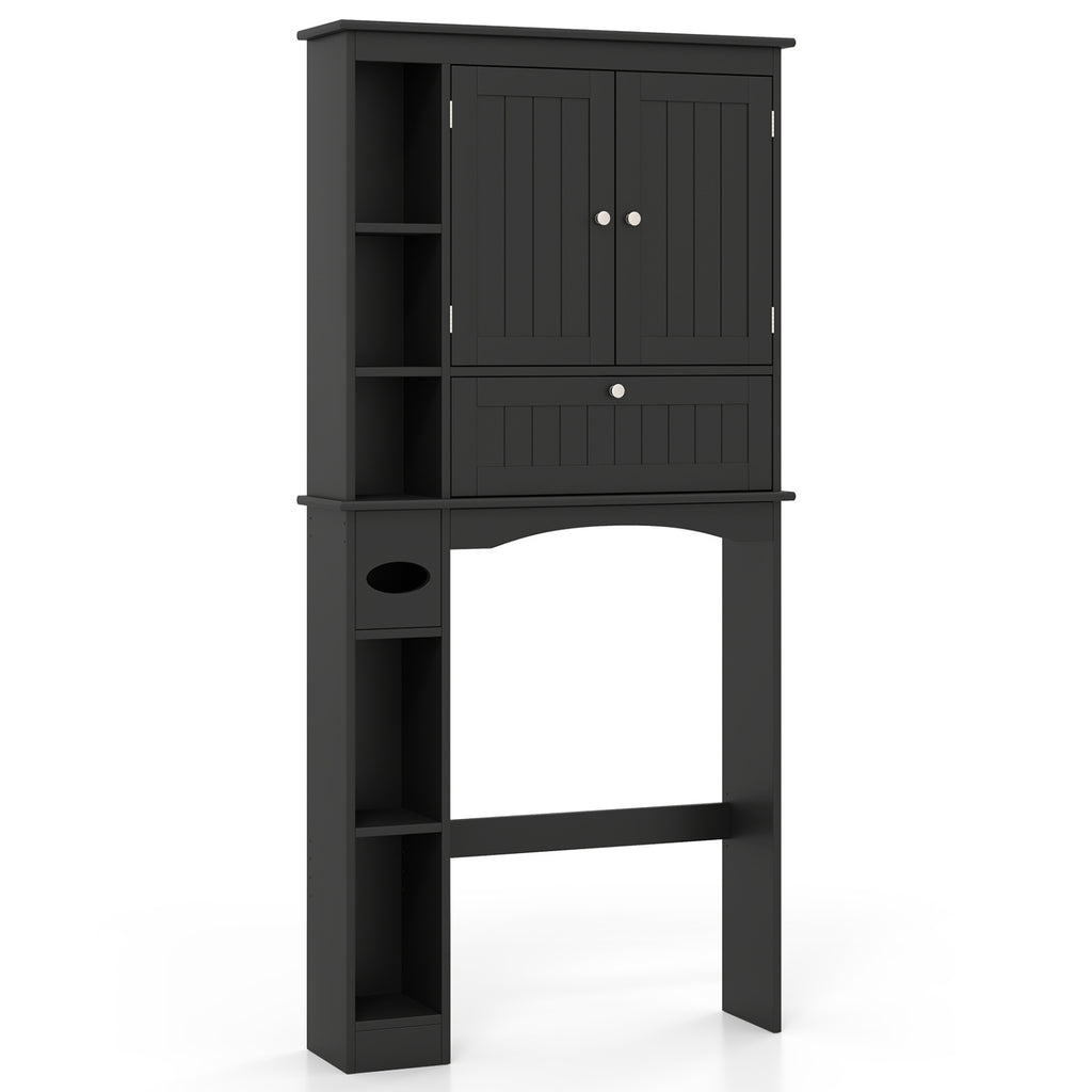 Over the Toilet Storage Cabinet with Adjustable Shelf and Bottom Bar