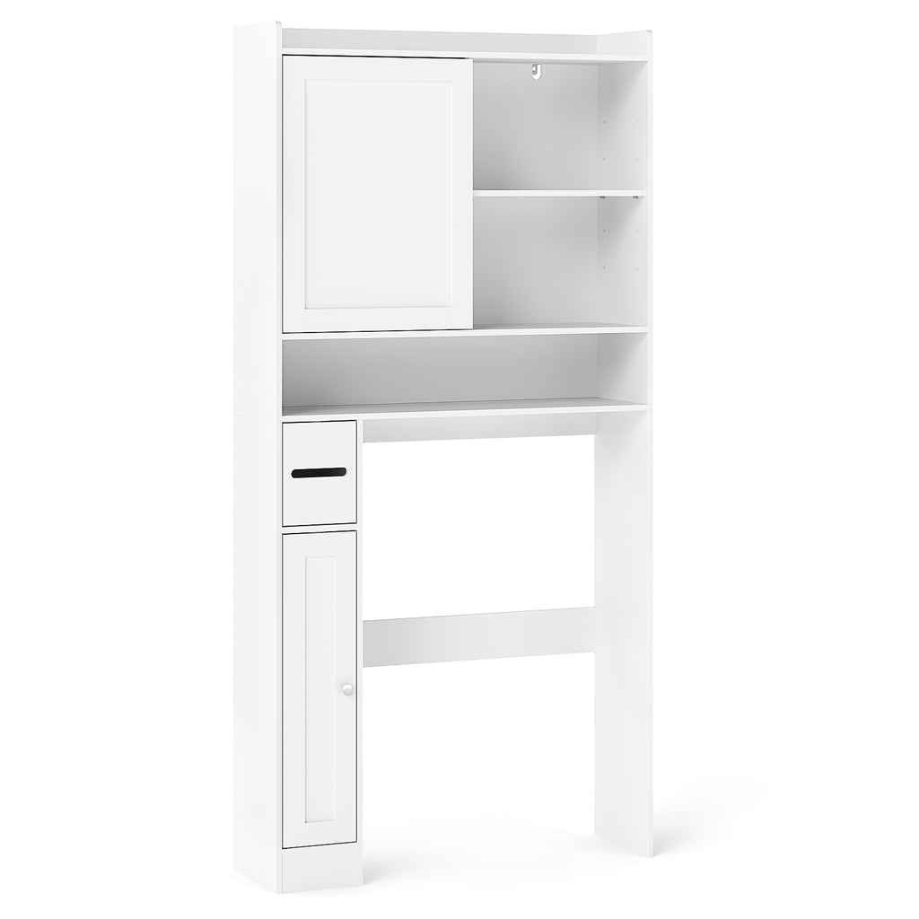 Slim Bathroom Cabinet Corner with 1 Door and Adjustable Shelves