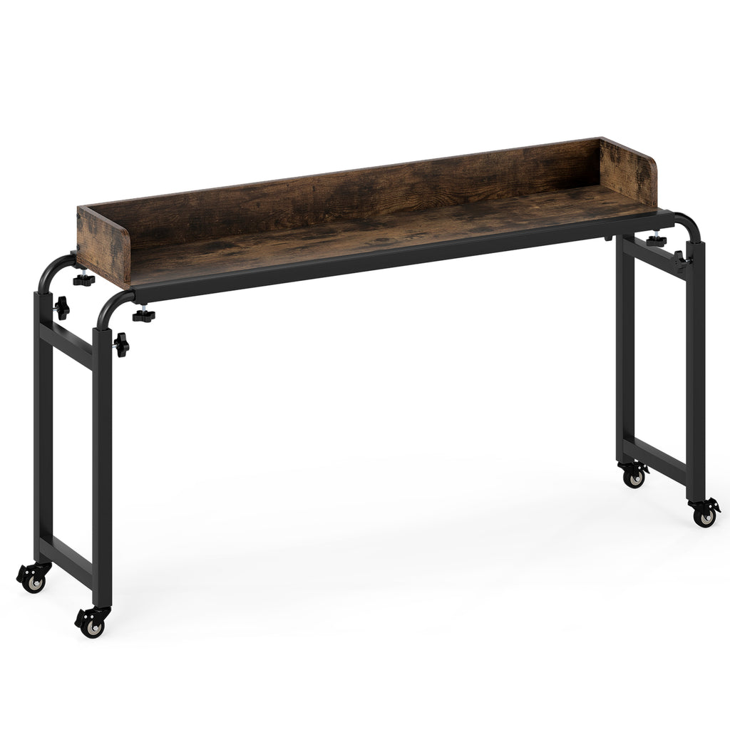 Overbed Desk with Wheels - Queen Size - Brown