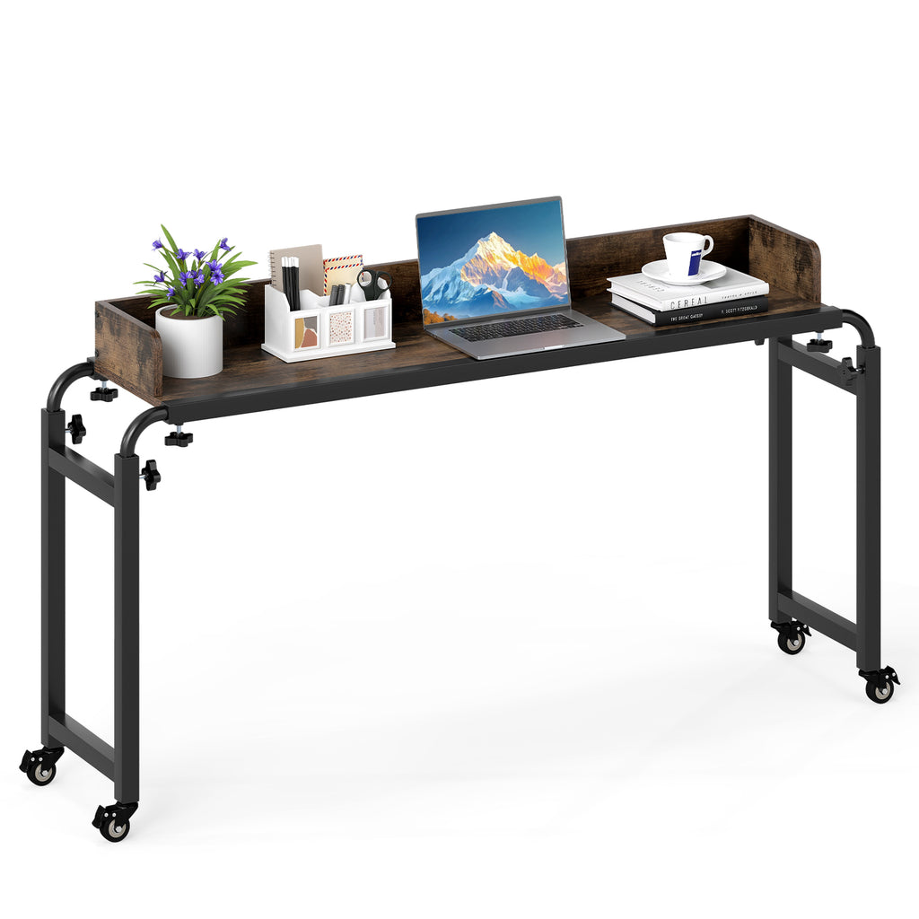 Overbed Desk with Wheels - Queen Size - Brown