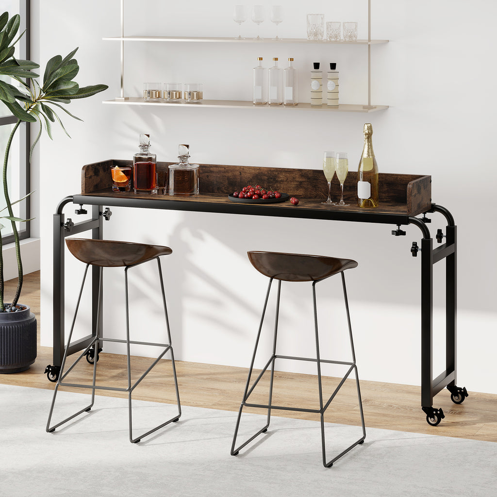 Overbed Desk with Wheels - Queen Size - Brown