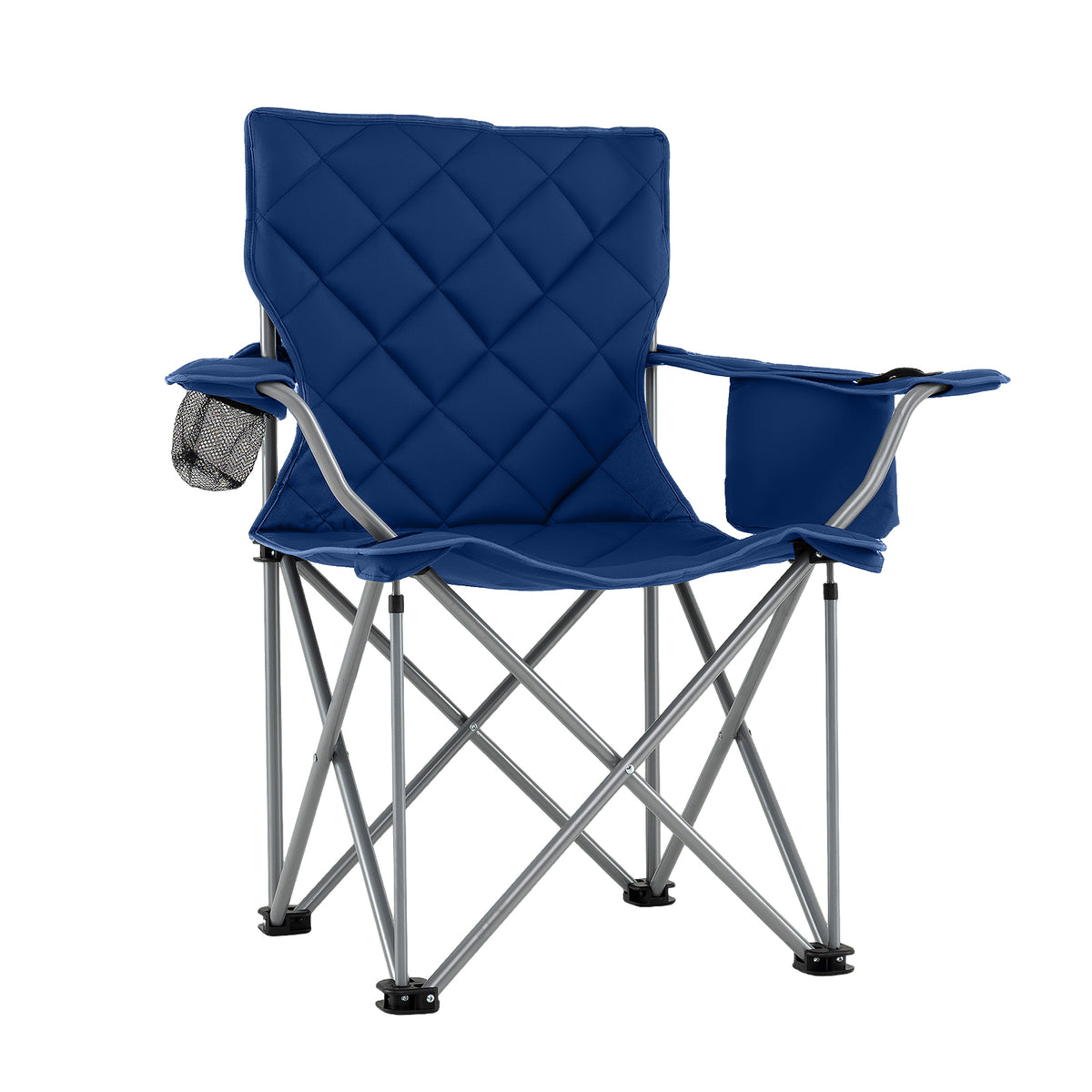 Oversized Camping Chair with Cooler Pouch & Cup Holder, Gray