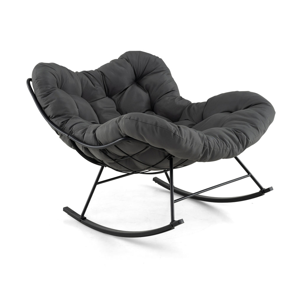 Oversized Egg Papasan Chair with Padded Cushion for Porch