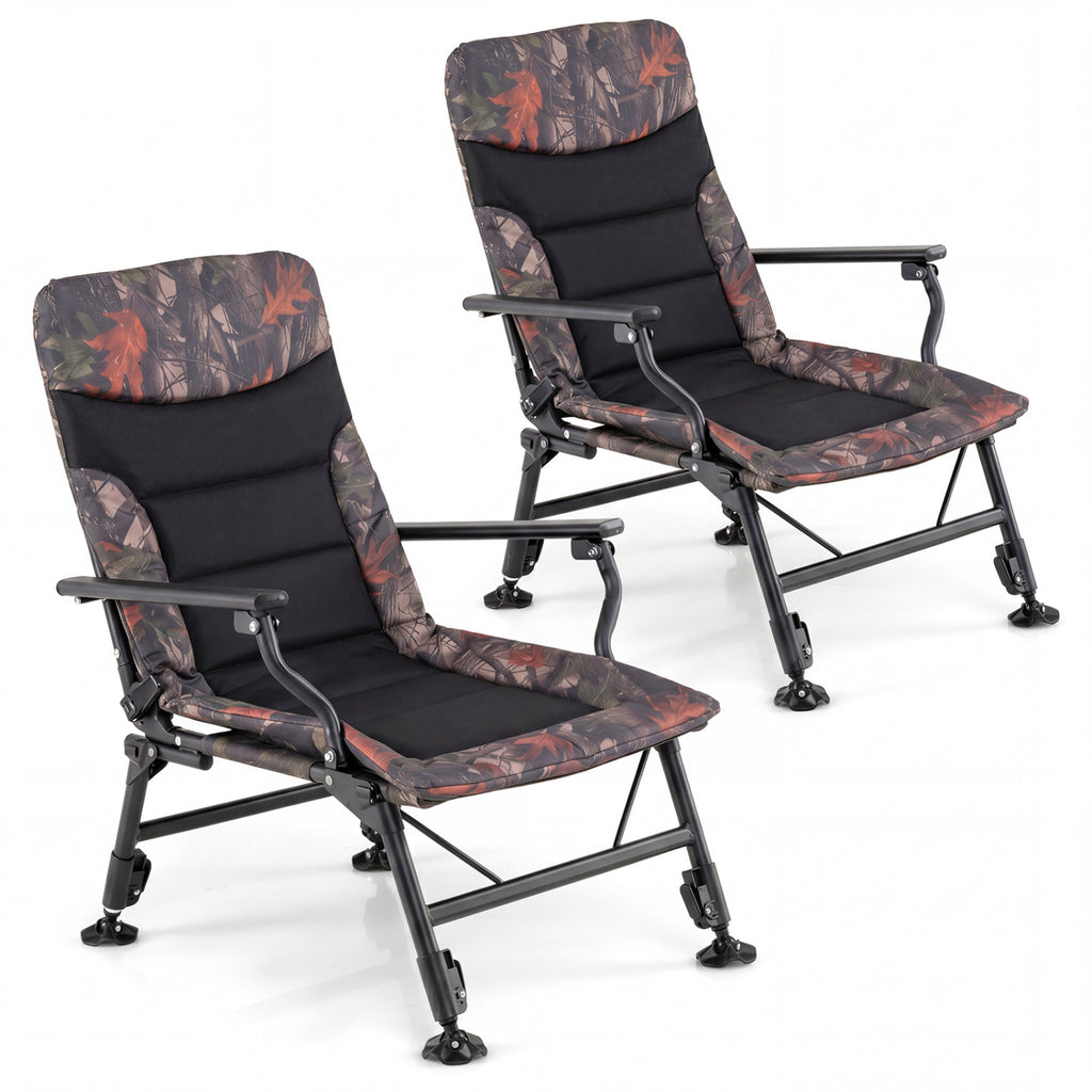 Oversized Foldable Fishing Chair with Armrest - Multicolor