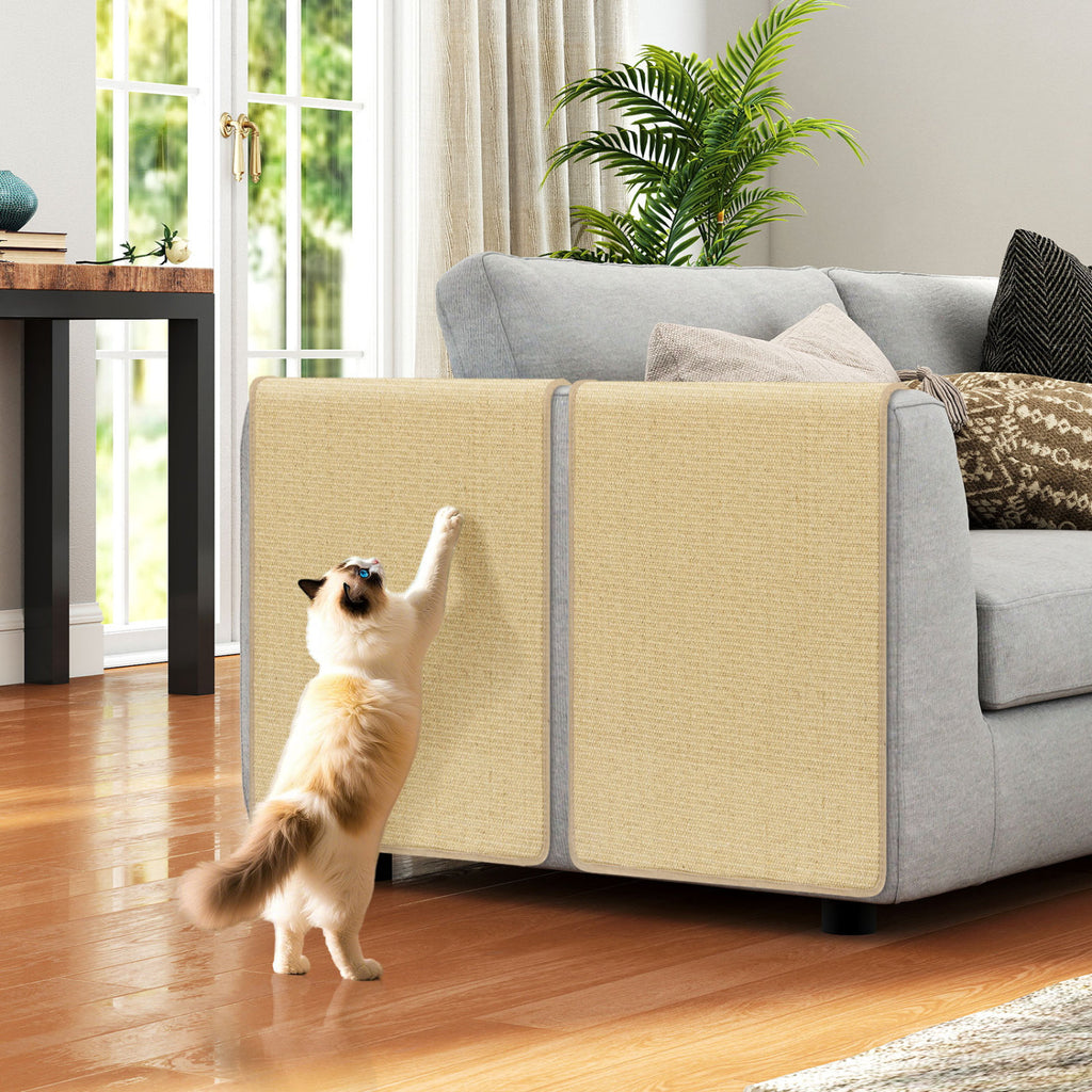 2 Piece Cat Scratcher Mat Set - 32 x 20 Inch Natural Sisal Pads - Variation of This Listing
