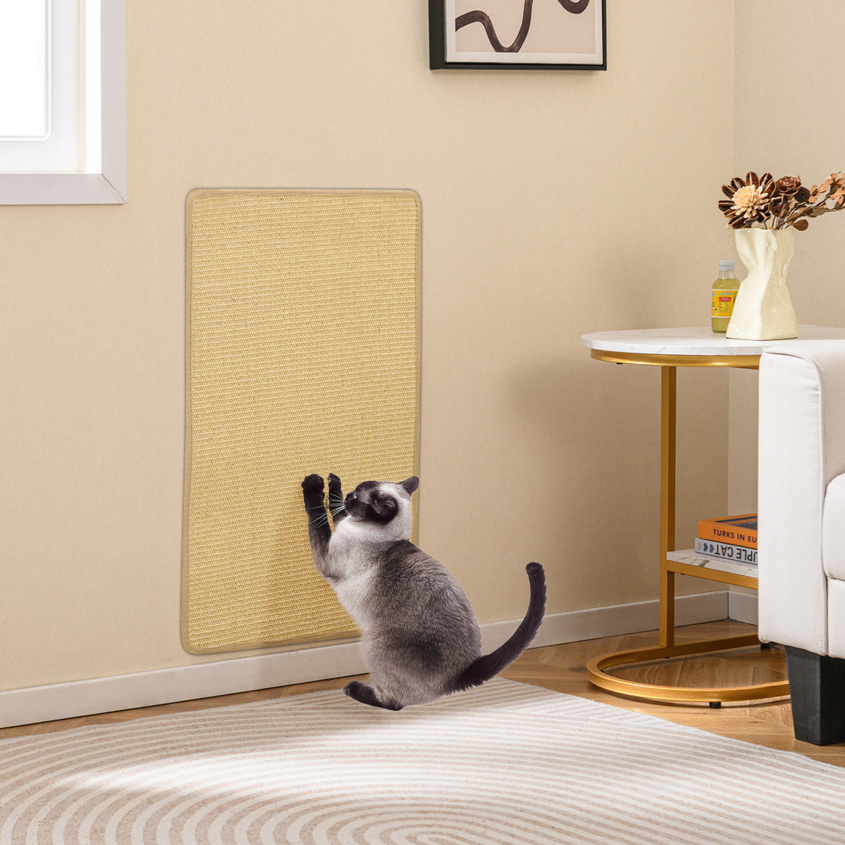 2 Piece Cat Scratcher Mat Set - 32 x 20 Inch Natural Sisal Pads - Variation of This Listing