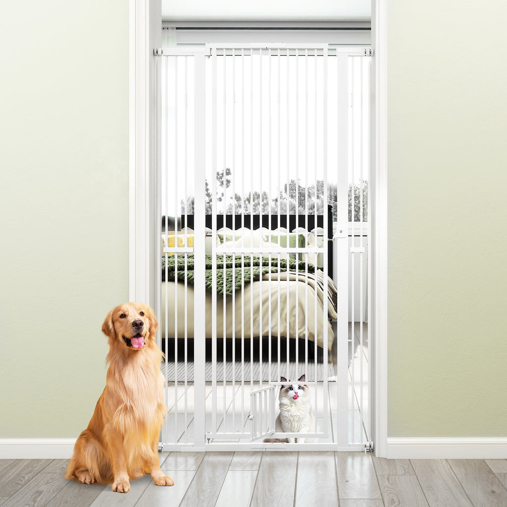 Extra Tall Metal Cat Gate 67.5 Inch with 30.5-41 Inch Width, White, Variation of this listing
