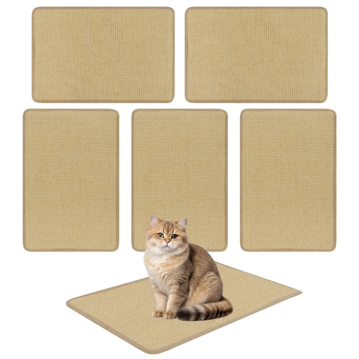 12 Pieces Cat Scratcher Mat Set 24 x 16 Inch Natural Sisal Pads - Variation of THIS Listing