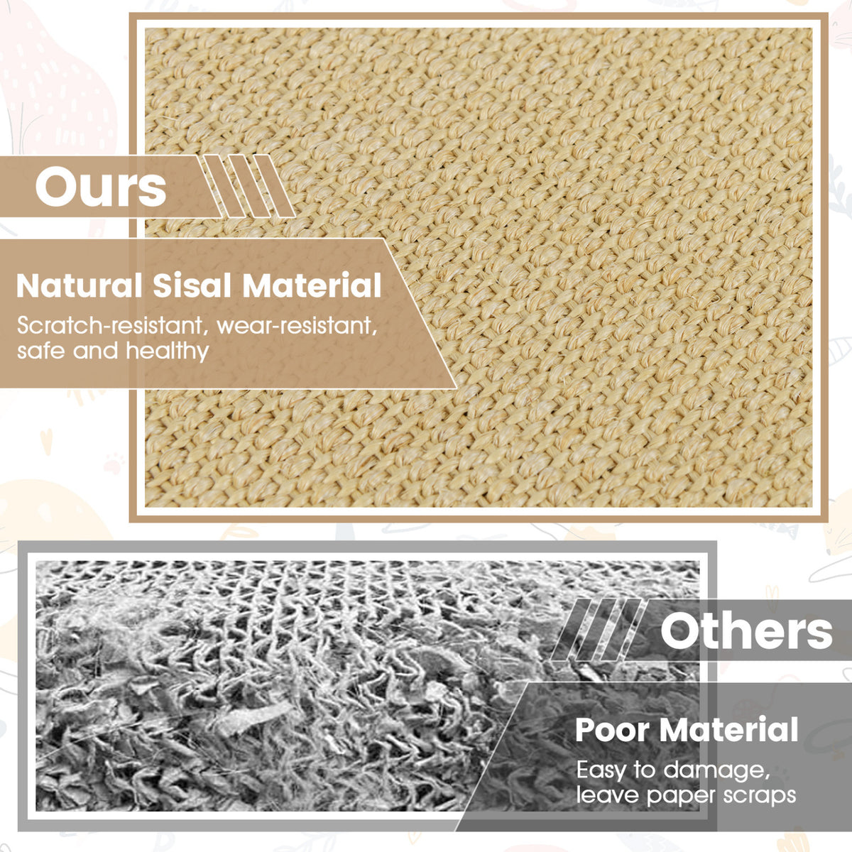 12 Pieces Cat Scratcher Mat Set 24 x 16 Inch Natural Sisal Pads - Variation of THIS Listing