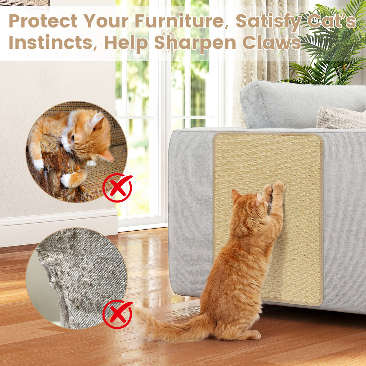 12 Pieces Cat Scratcher Mat Set 24 x 16 Inch Natural Sisal Pads - Variation of THIS Listing