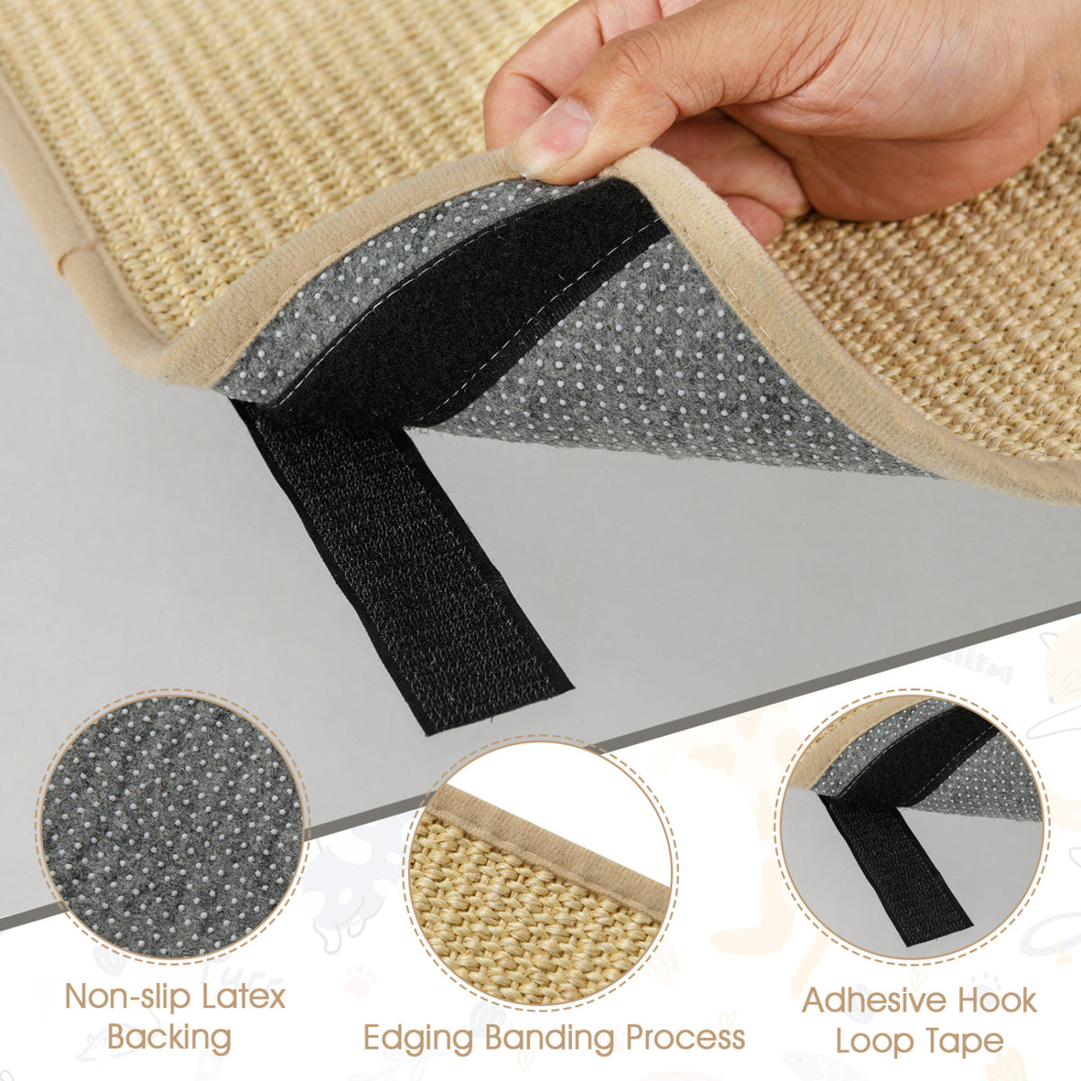 12 Pieces Cat Scratcher Mat Set 24 x 16 Inch Natural Sisal Pads - Variation of THIS Listing
