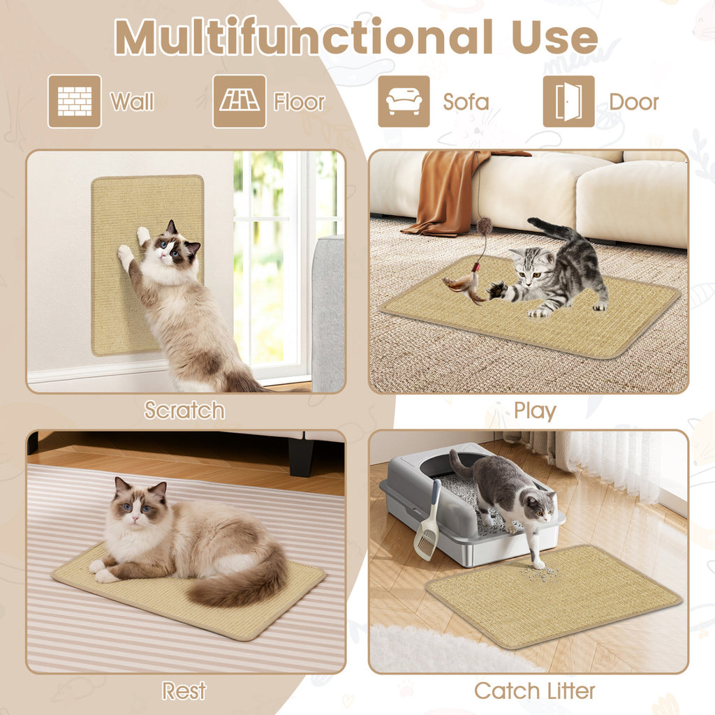 12 Pieces Cat Scratcher Mat Set 24 x 16 Inch Natural Sisal Pads - Variation of THIS Listing