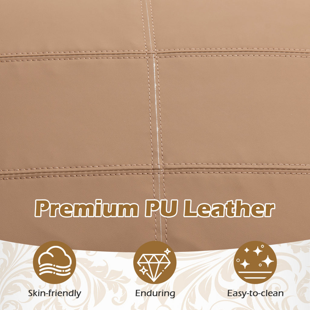 PU Leather Modern Accent Chair with Removable Cushion – Brown