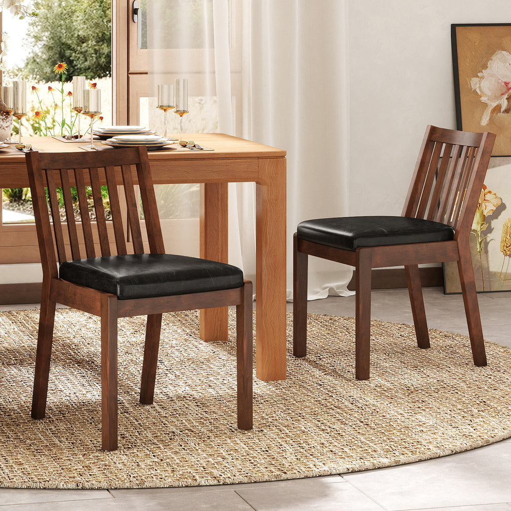 PU Leather Dining Chair Set of 2 - Espresso