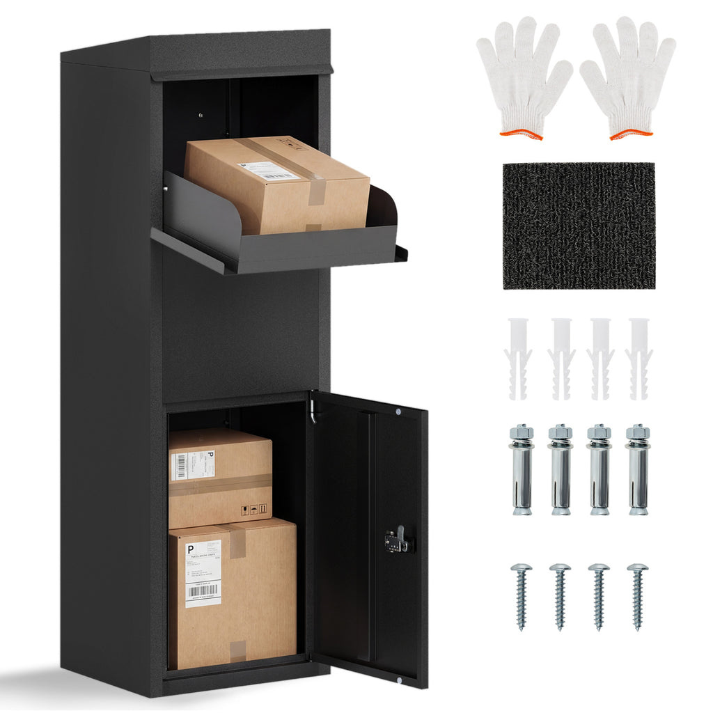 Outdoor Package Delivery Box Anti-Theft 44 Inch, Black