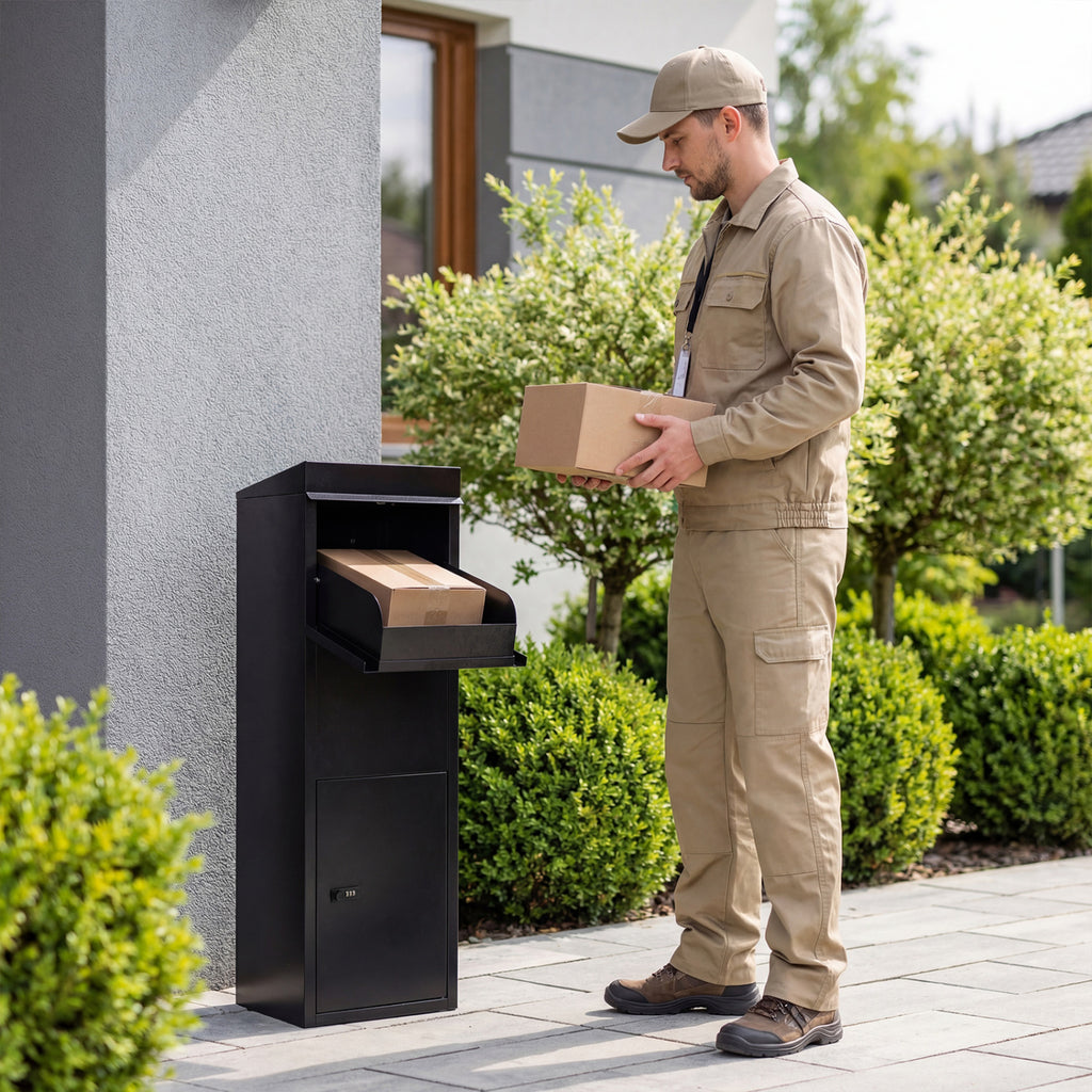 Outdoor Package Delivery Box Anti-Theft 44 Inch, Black