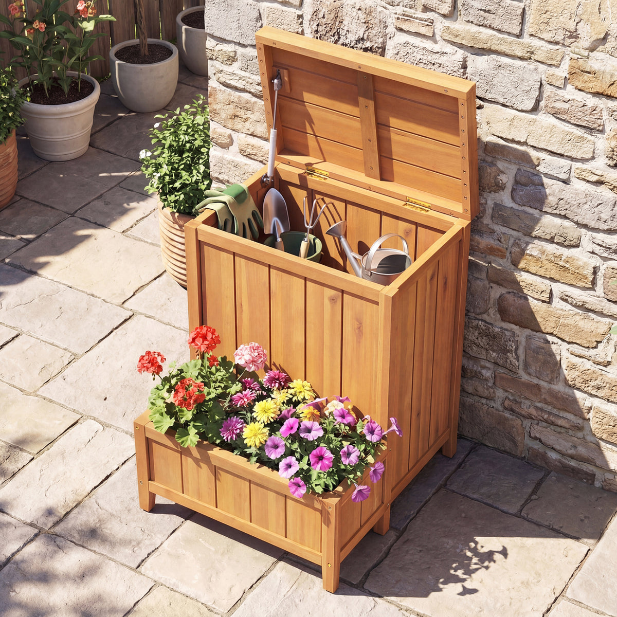 Package Delivery Box with Planter for Pool Accessories and Garden