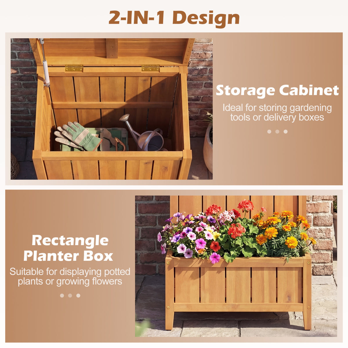 Package Delivery Box with Planter for Pool Accessories and Garden