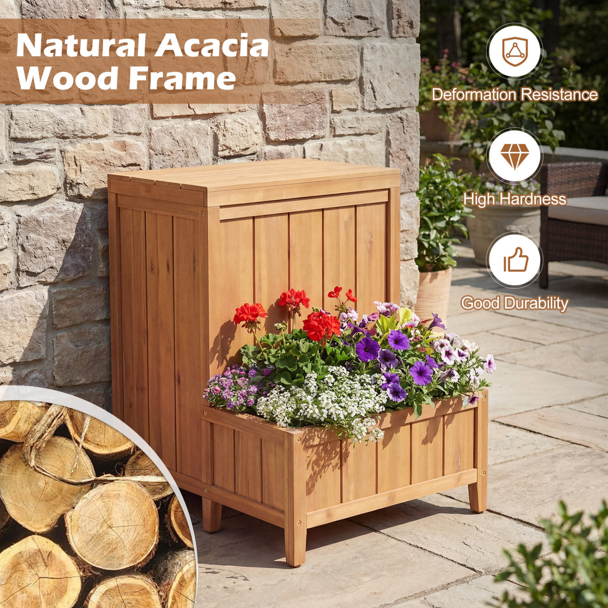 Package Delivery Box with Planter for Pool Accessories and Garden