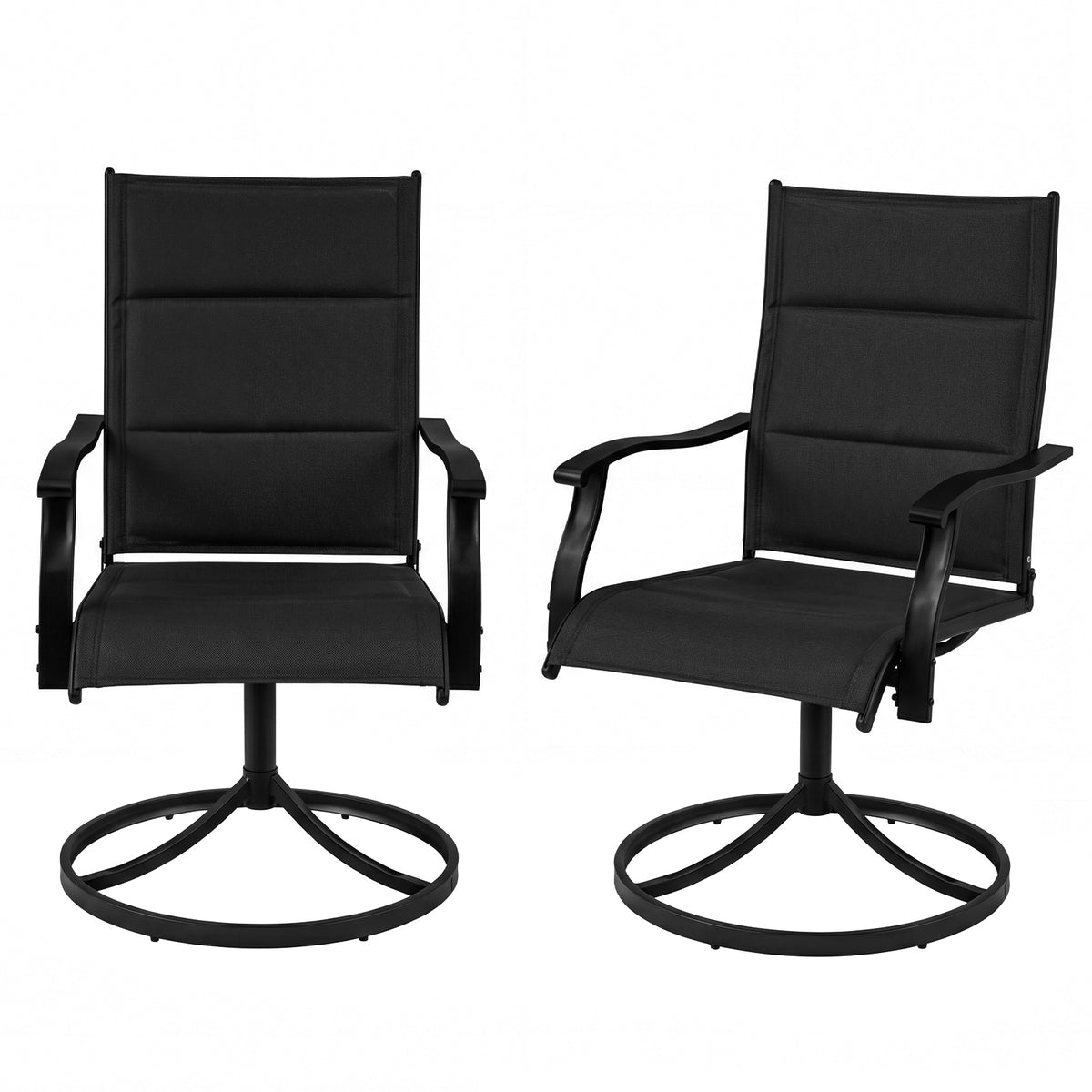 Padded Outdoor Swivel Dining Chairs Set of 2 - Light Brown