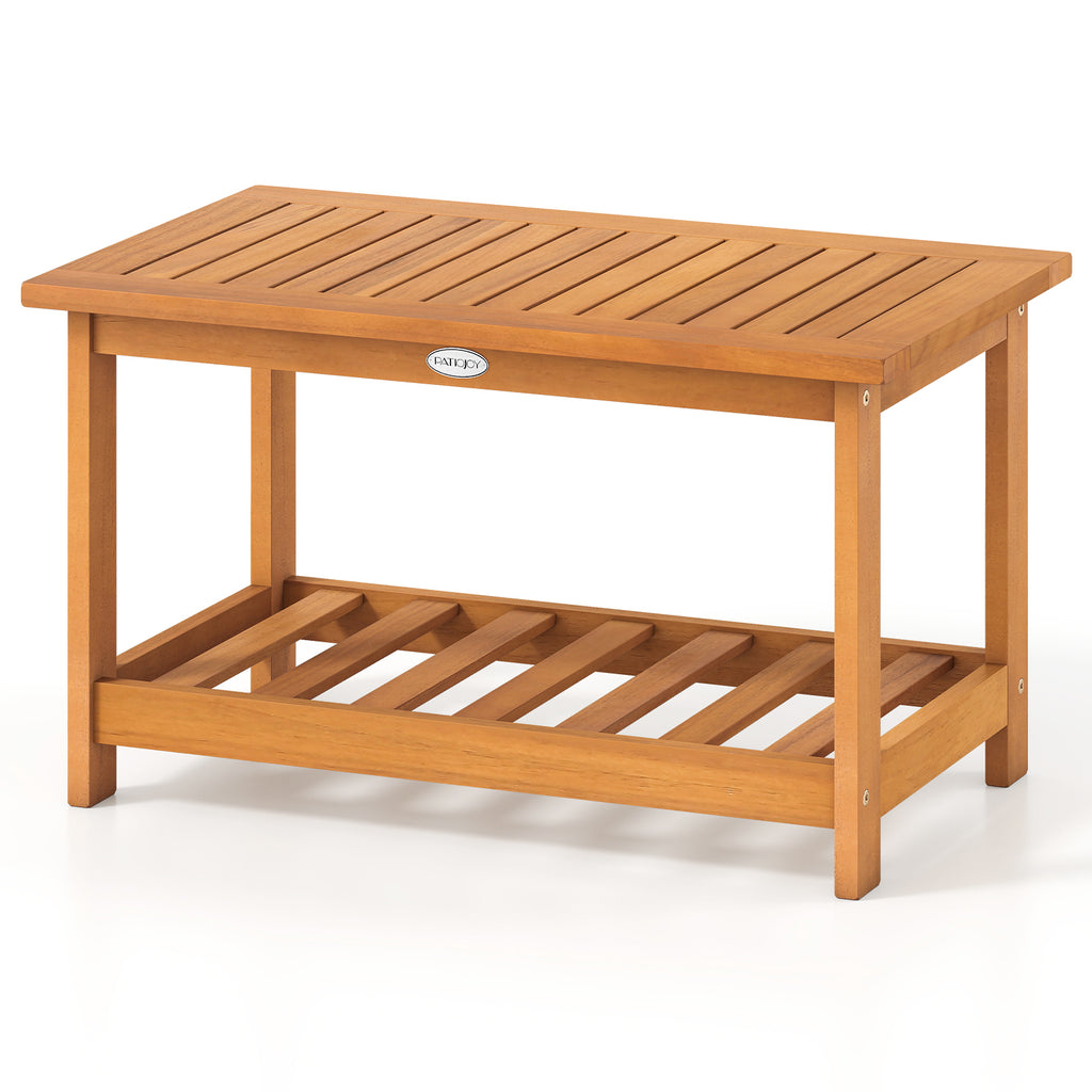 Teak Wood Coffee Table Outdoor 20 x 35.5 Inch