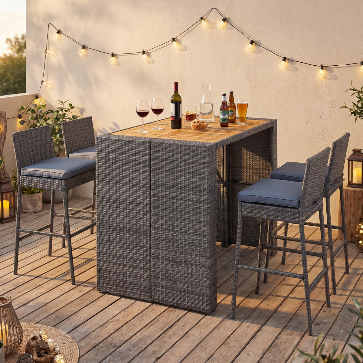 Patio Acacia Wood Dining Set for Home