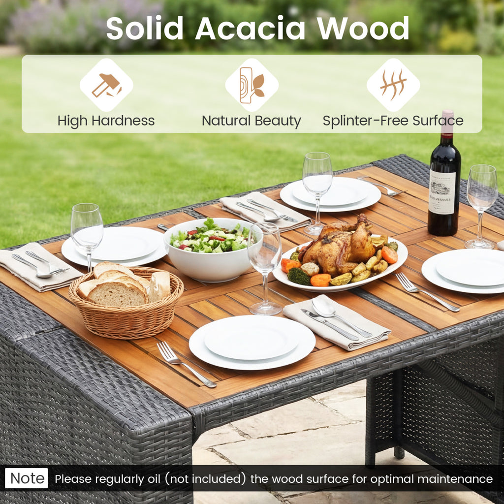 Patio Acacia Wood Dining Set for Home