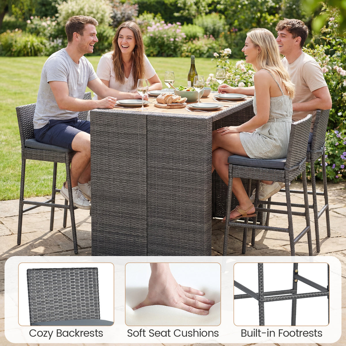 Patio Acacia Wood Dining Set for Home