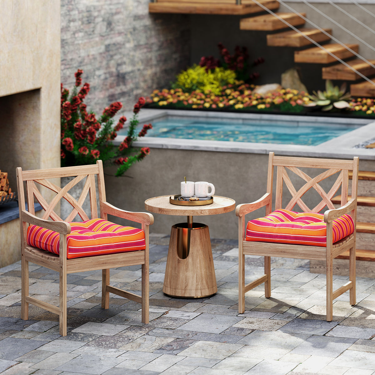 21 Inch x Patio Chair Seat Cushion Pads for Indoor and Outdoor