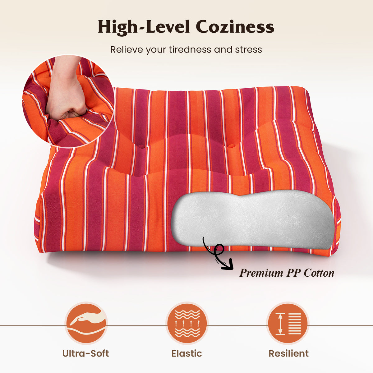 21 Inch x Patio Chair Seat Cushion Pads for Indoor and Outdoor