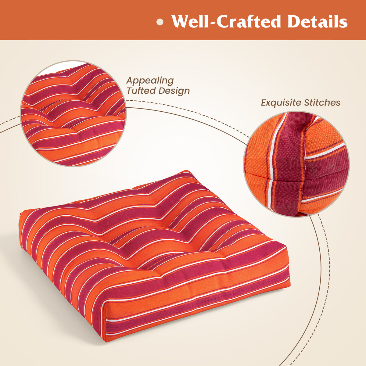 21 Inch x Patio Chair Seat Cushion Pads for Indoor and Outdoor