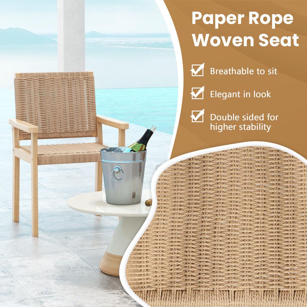 Wood Patio Chairs Set of 2 - Natural